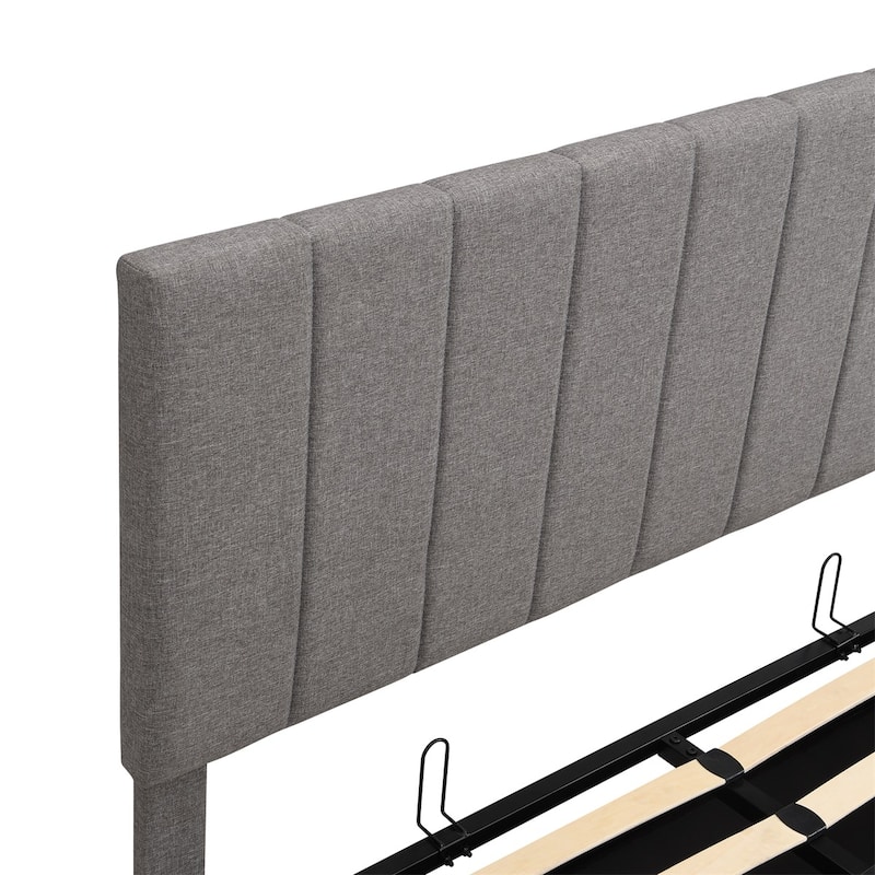 Merax Upholstered Platform Bed with a Hydraulic Storage System