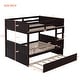 preview thumbnail 11 of 9, Full Over Full Wooden Bunk Bed with Ladder,Twin Size Trundle Under-Bed