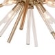 preview thumbnail 9 of 7, Aria 22.5-in Natural Brass 4 Light Mid Century Modern Sputnik Flush Mount Ceiling Fixture with Glass Accents