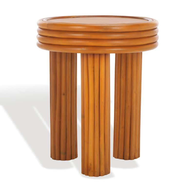 SAFAVIEH Couture Bayard Rattan Round Accent Table - 17"W x 17"D x 20"H