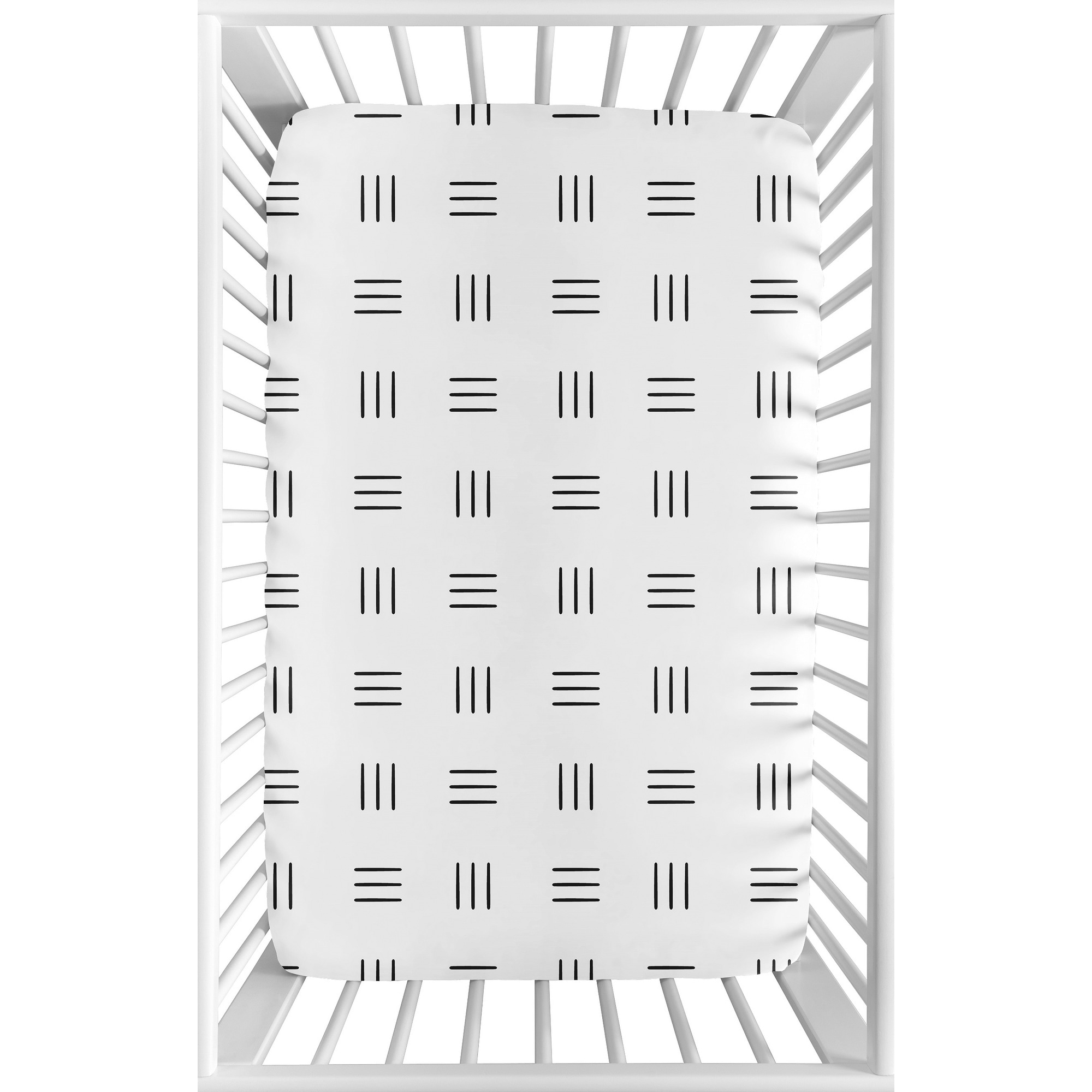 Fitted Mini Portable Crib Sheet White Black Boho Mudcloth Portable Crib Pack Play Black and White Bohemian Woodland Tribal Hatch