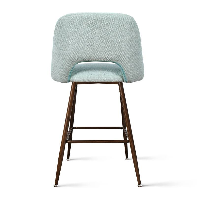 Upholstered Modern Bar Stool Walnut Leg (Set of 2)