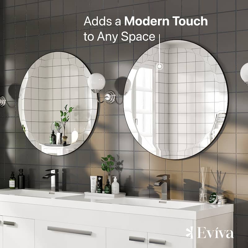 Eviva Round 36" x 36" Circle/Round Modern Frameless Mirror