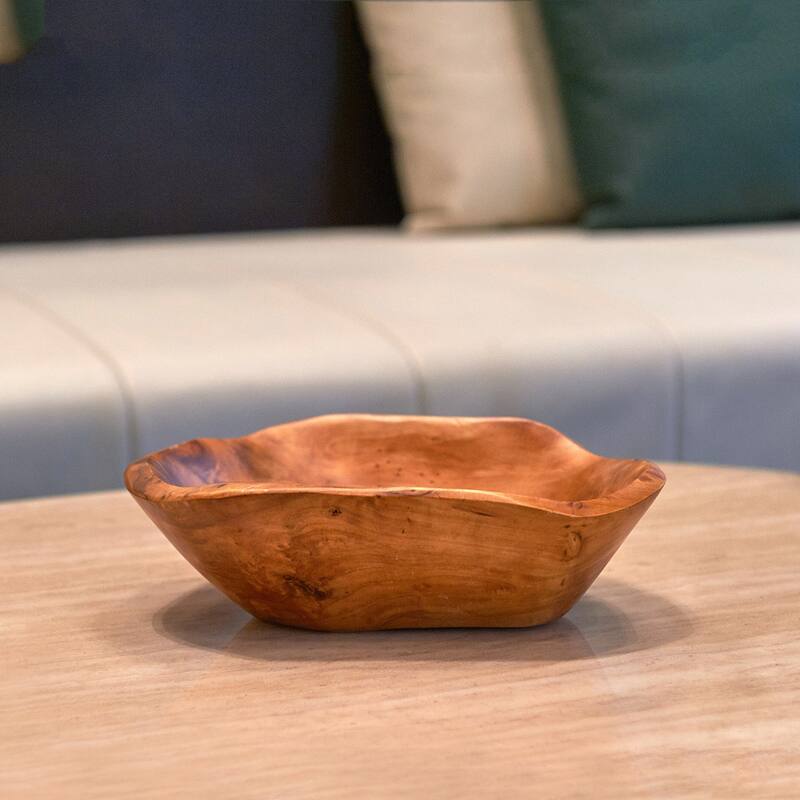 Greenage Cedar Fruit Bowl, Wooden Storage Natural Crafts Serving Bowls