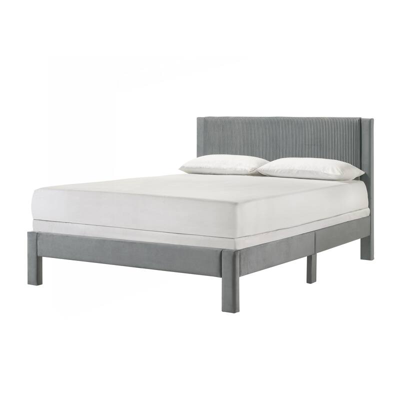 Modern Plush Upholstered Platform Bed for Relaxing Sleep and Stylish Bedroom