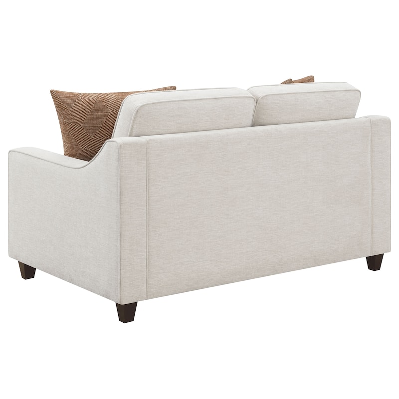 Christine Upholstered Sloped Arm Sofa Set Beige