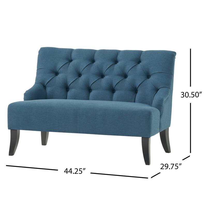 2-Seat Upholstered Loveseat with Tufted Backrest