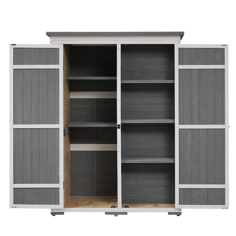Outdoor 5.5ft Hx4.1ft L Wood Storage Shed