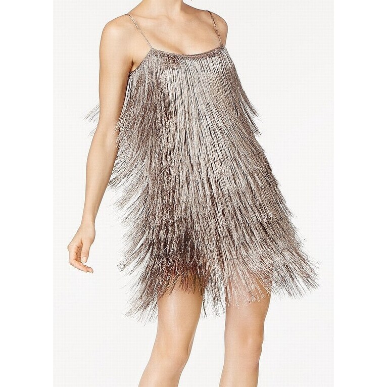 rachel zoe gold fringe dress