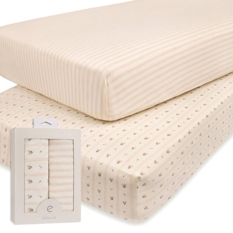 Ely's & Co. Baby Fitted Crib Sheet Set - 2 Pack - 28" x 52"