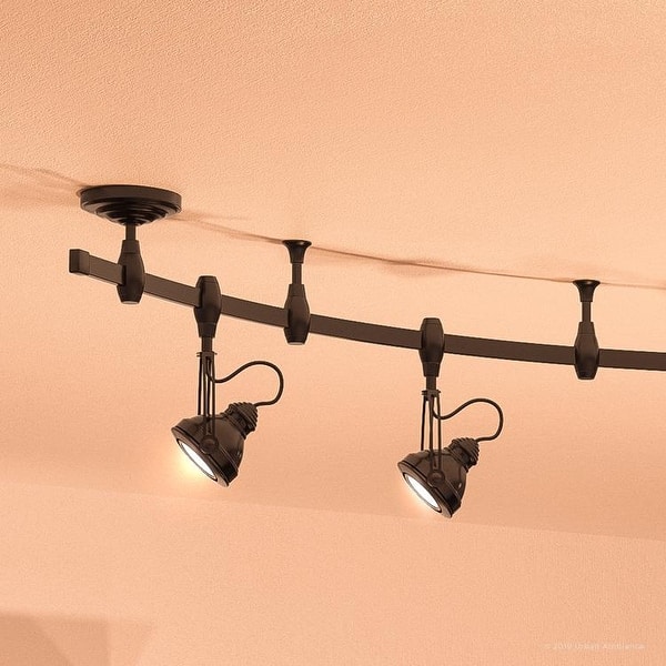slide 2 of 7, Luxury Modern Track Light, 11.5"H x 108"W, with Industrial Style, Estate Bronze Finish by Urban Ambiance - 108
