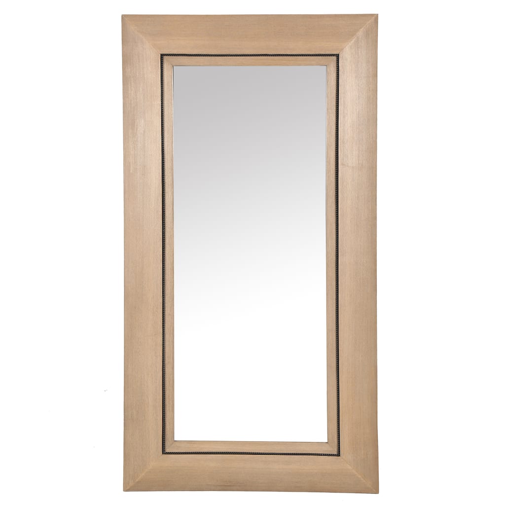 SAFAVIEH Couture Tenric Natural 63.4-inch Large Vertical Rectangle Wood Mirror - 33.5"W x 2"D x 63.4"H