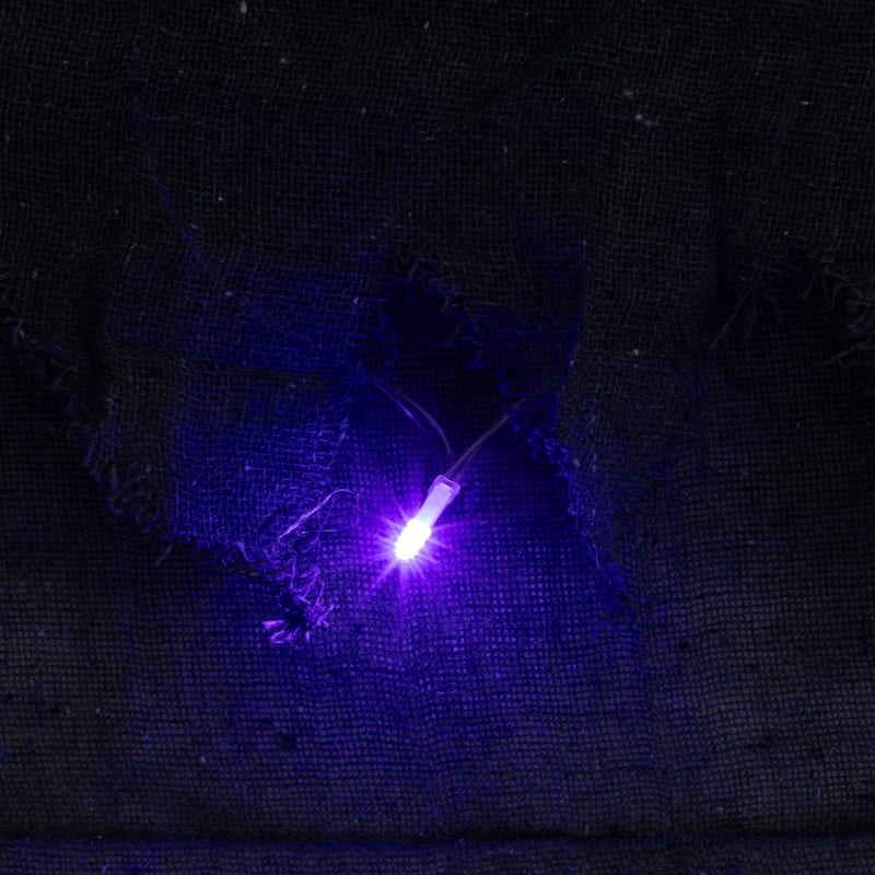 Lighted Raggedy Halloween Valance- 5.75' - Purple LED Lights