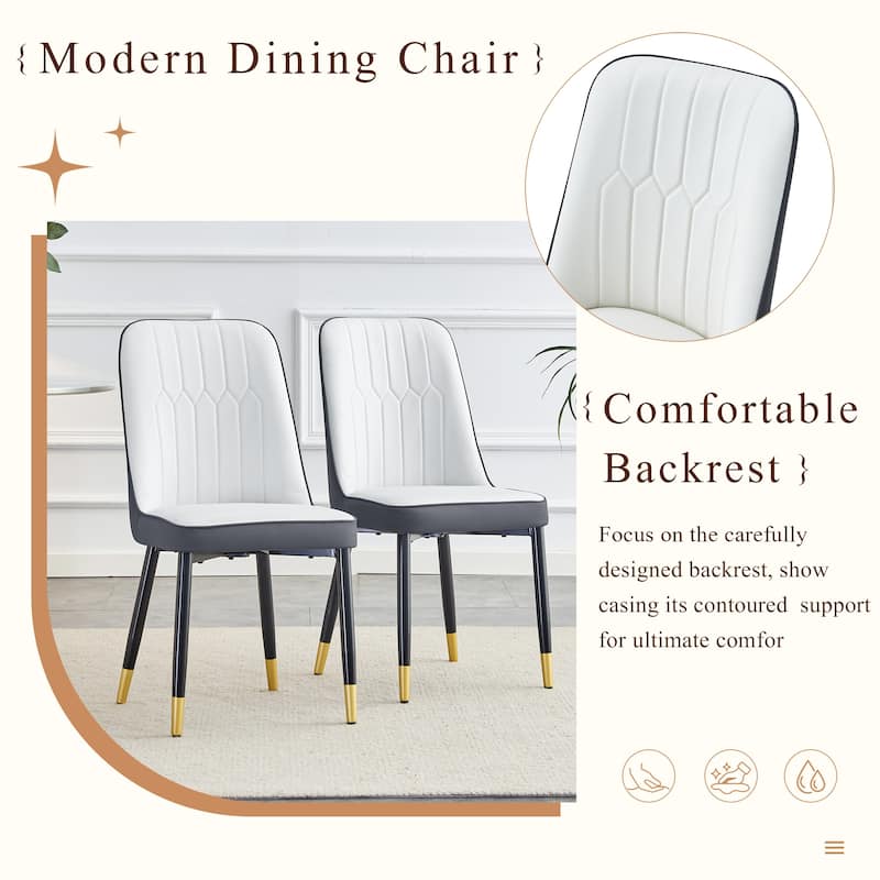 9-Piece Dining Table Set. 67 * 35.4 inch wood grain MDF dining table with 8 chairs