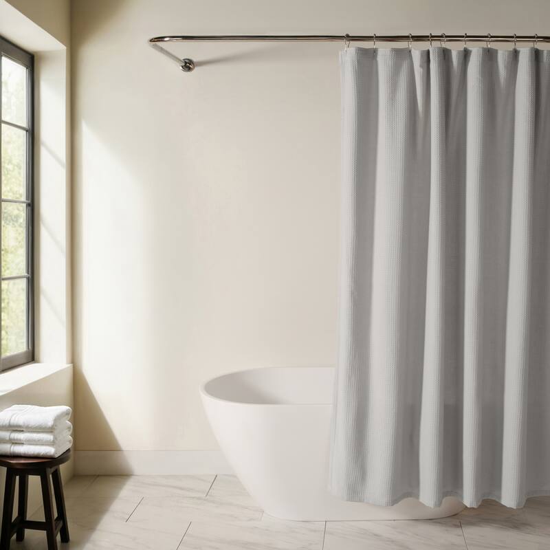 Becky Cameron Cotton Blend Waffle Shower Curtain