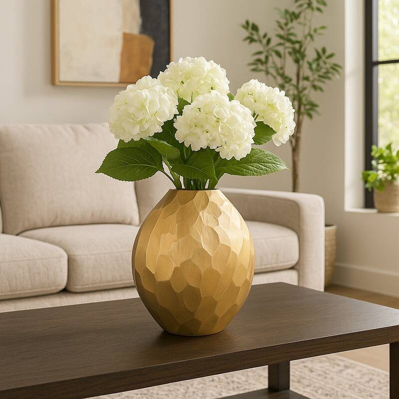 Modern Round Metal Table Vase - Flower Vase
