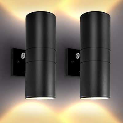 Luxrite Dusk to Dawn LED Outdoor Wall Light, 12", Up or Up and Down Light, 3CCT 3000K-5000K, 18/24/30W, IP65, ETL 2-Pack