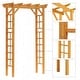 preview thumbnail 10 of 19, Outsunny 7' Wood Steel Outdoor Garden Arched Trellis Arbor with Natural Fir Wood & Side Panel for Climbing Vines