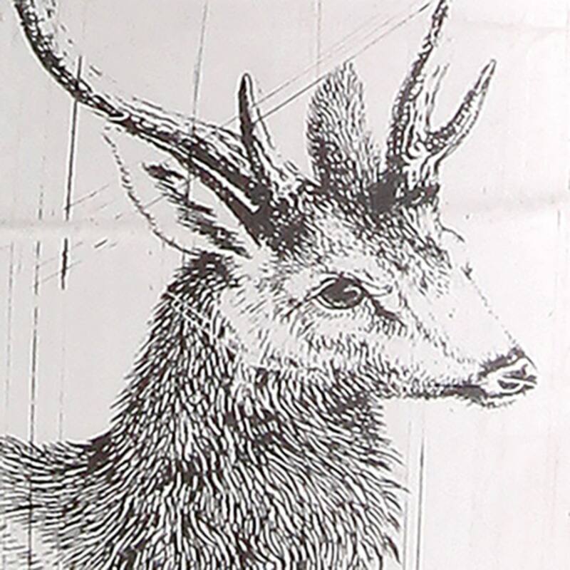 Reindeer Ceramic Table Lamp with Tapered Drum Shade - 17.75" - White