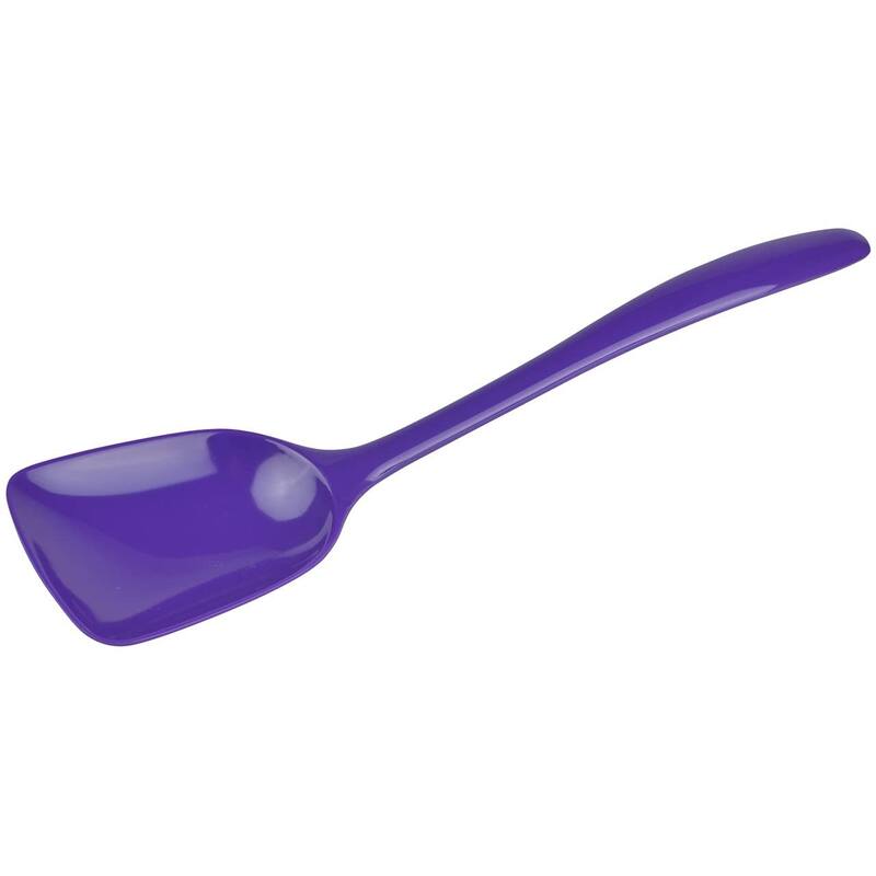 Hutzler 11-Inch Flat-Front Melamine Spoon, BPA-Free Heat Resistant Serving Spoon - Violet