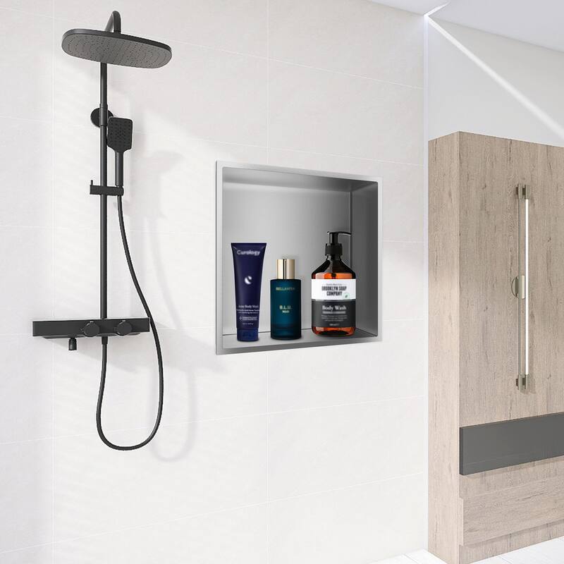 WIZ 12-inch W x 12-inch H x 4-inch D Stainless Steel Shower Niche - N/A
