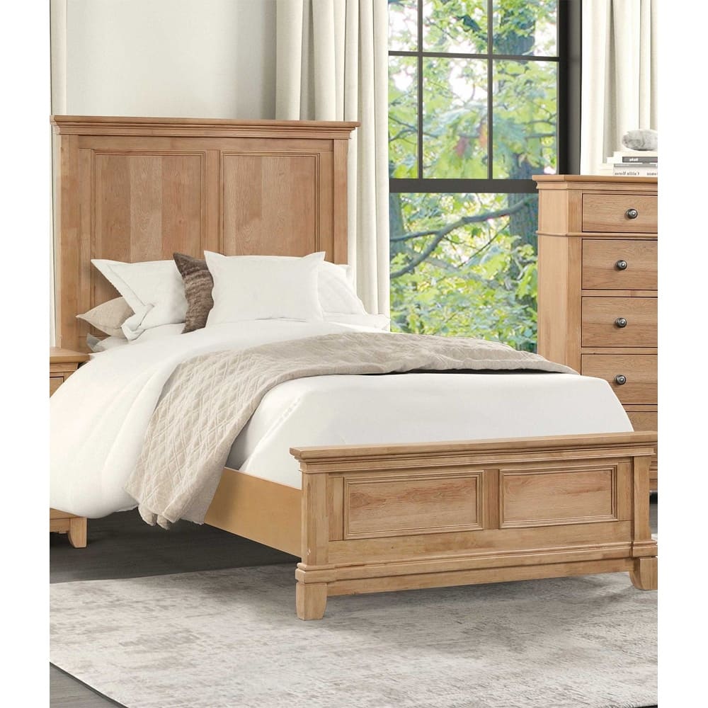 Farmhouse Style 1pc Bedroom Set Natural Oak Finish Bed