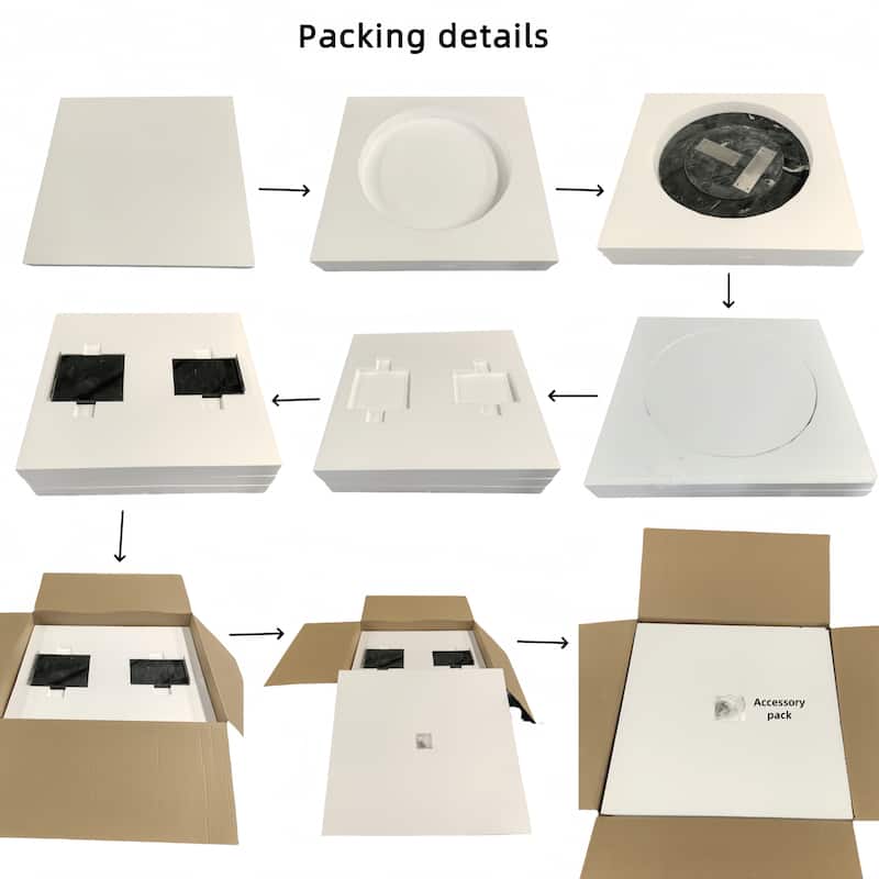 Roomfitters Marble Coffee Table Set, Round Living Room Tables, Solid Stone Modern Accent Table Set, Genuine Marble