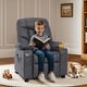 preview thumbnail 19 of 79, MCombo Big Kids Recliner Chair with Cup Holders , Velvet Fabric Dark Gray