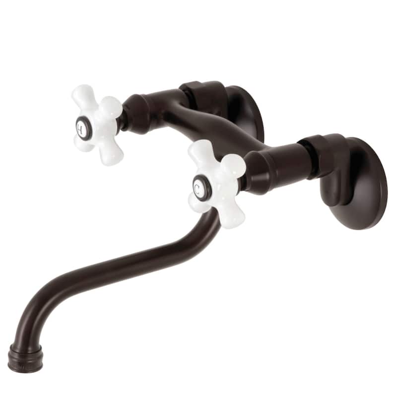 Kingston Two-Handle 2-Hole Wall Mount Bathroom Faucet