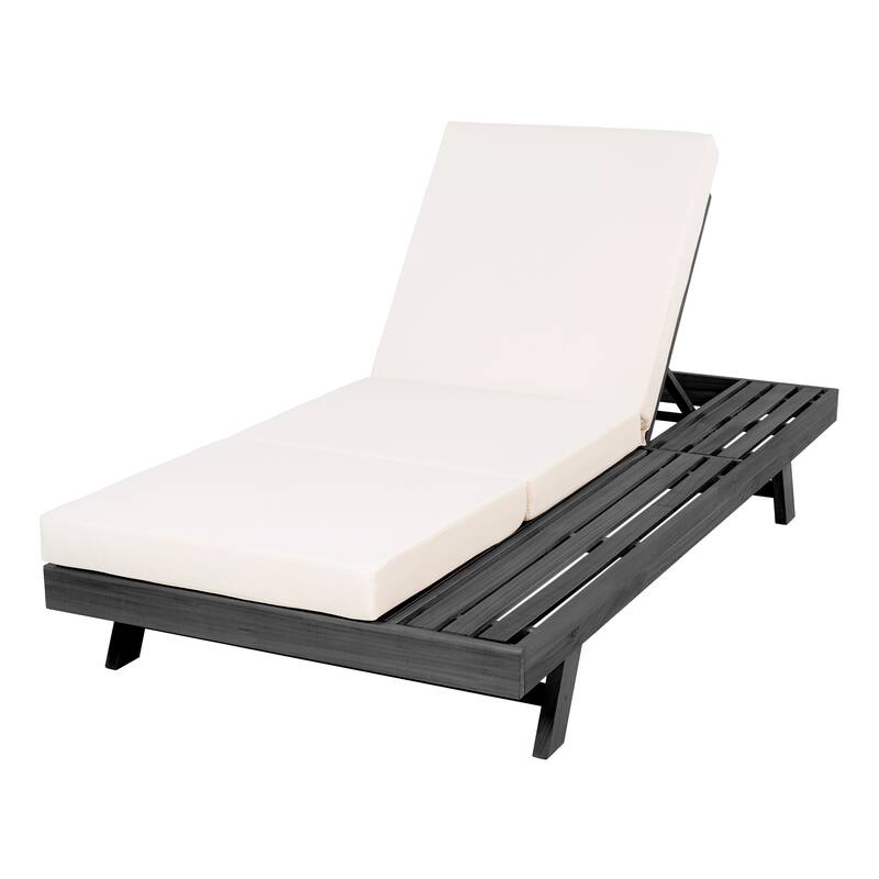 Christopher Knight Home - Tilson Outdoor Acacia Wood 4-Position Adjustable Chaise Lounge with Water-Resistant Cushion - 79"L