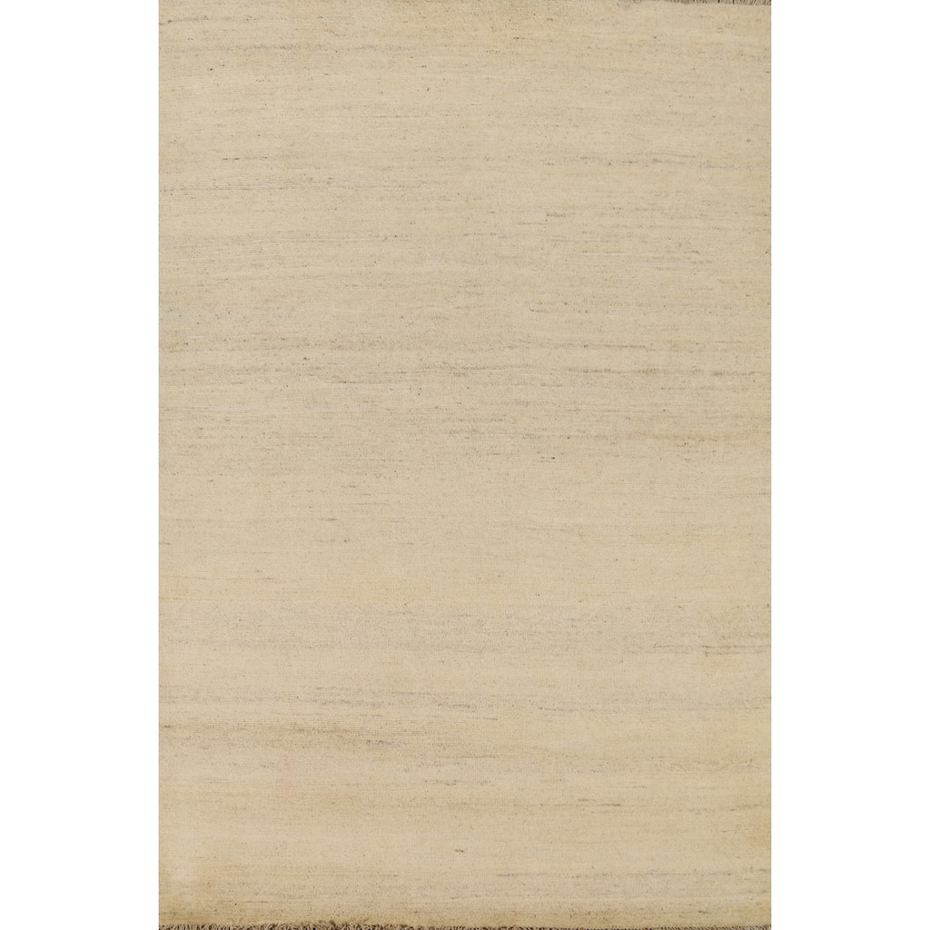 Solid Gabbeh Modern Accent Rug Handmade Nursery Wool Carpet - 3'10"x 5'11"