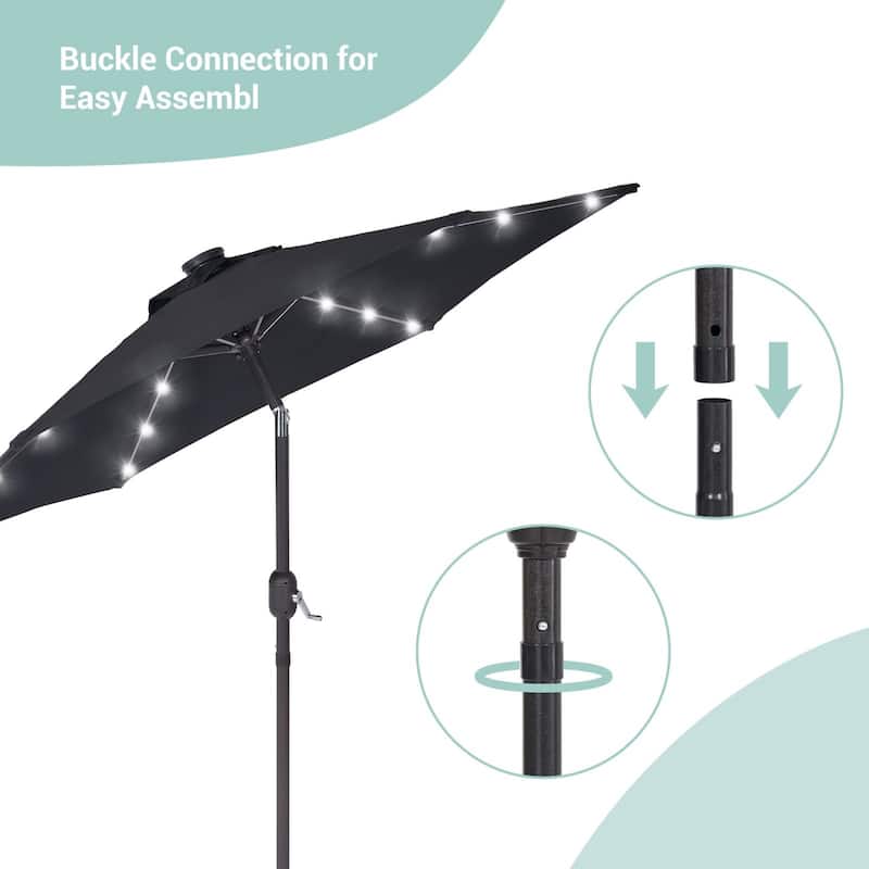 Bonosuki 7.5Ft LED Patio Market Umbrella Outdoor Table Umbrella