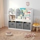 preview thumbnail 6 of 7, Kids Bookcase and Bookshelf, Multifunctional Bookcase with 3 Collapsible Fabric Drawers, Toy Storage Organizer