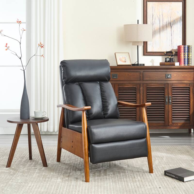 Modern 26.38" Upholstered Adjustable Chaise Lounge Chair with Wood Frame for Living Room