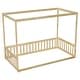 preview thumbnail 5 of 22, Nestfair Twin Size Canopy Frame Floor Bed with Fence