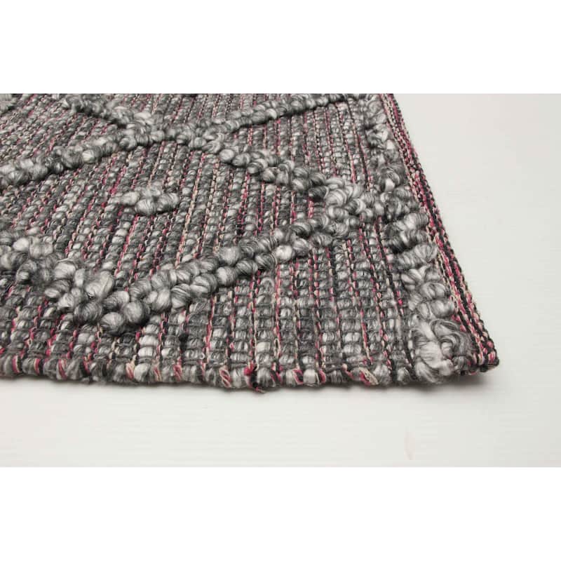ECARPETGALLERY Braid weave Sienna Grey Wool Rug - 5'1 x 8'0