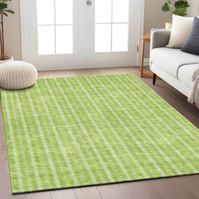 Machine Washable Indoor/ Outdoor Chantille Stripe Twist Rug