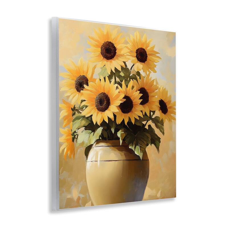 Stupell Sunflower Pot Still Life Wall Plaque Art Design By Franklyn Gregory