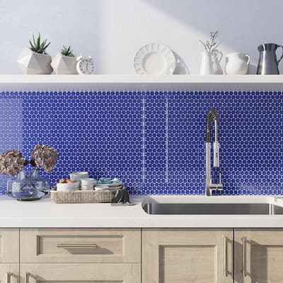 Apollo tile 12" x 12" Colorway Glossy Cobalt Blue Glass Tile (5 sq ft/case) - 5 Pack