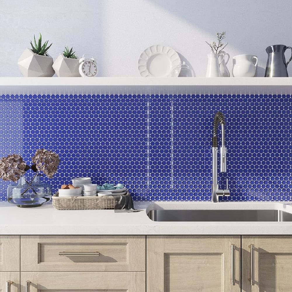 Apollo tile 12" x 12" Colorway Glossy Cobalt Blue Glass Tile (5 sq ft/case) - 5 Pack