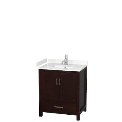 Sheffield Single Bathroom Vanity Set, Cultured Top, No Mirror