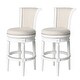 preview thumbnail 102 of 110, Maven Lane 31" Pullman Swivel Bar Height Kitchen Stool Set of 2 - Alabaster White