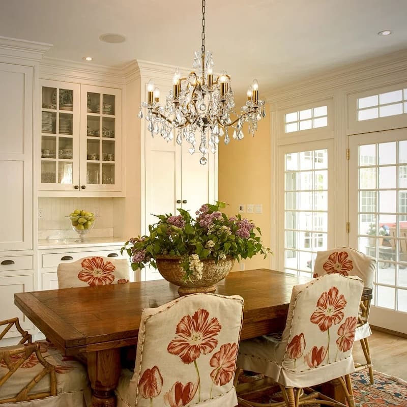 Classic/Traditional Crystal Chandelier Antique Gold Glam Lighting Fixture