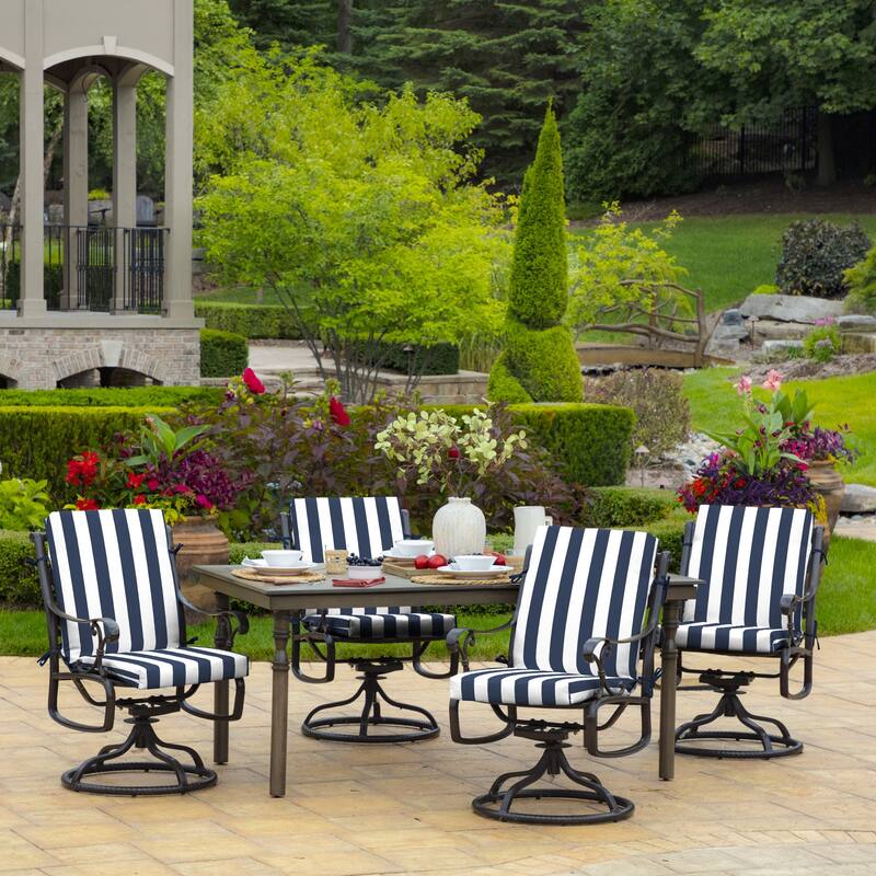 ARDEN Outdoor Cabana Stripe 44 x 20 in. High Back Dining Chair Cushion