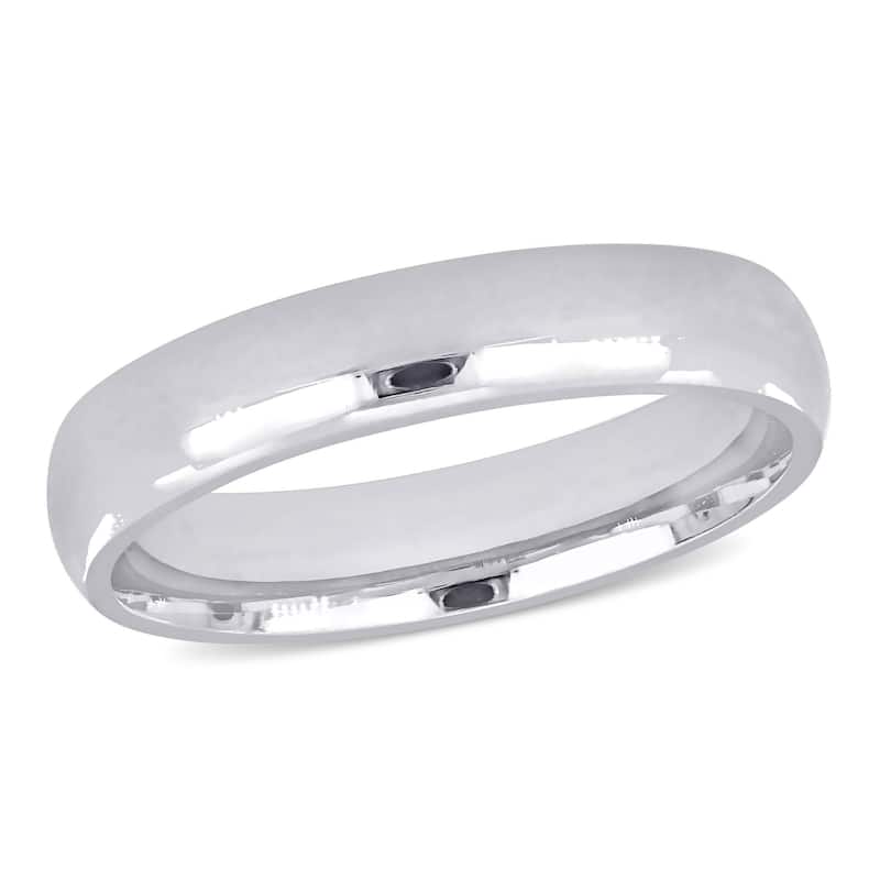 Miadora Mens 4.5 mm Comfort Fit Wedding Band in 14k White Gold