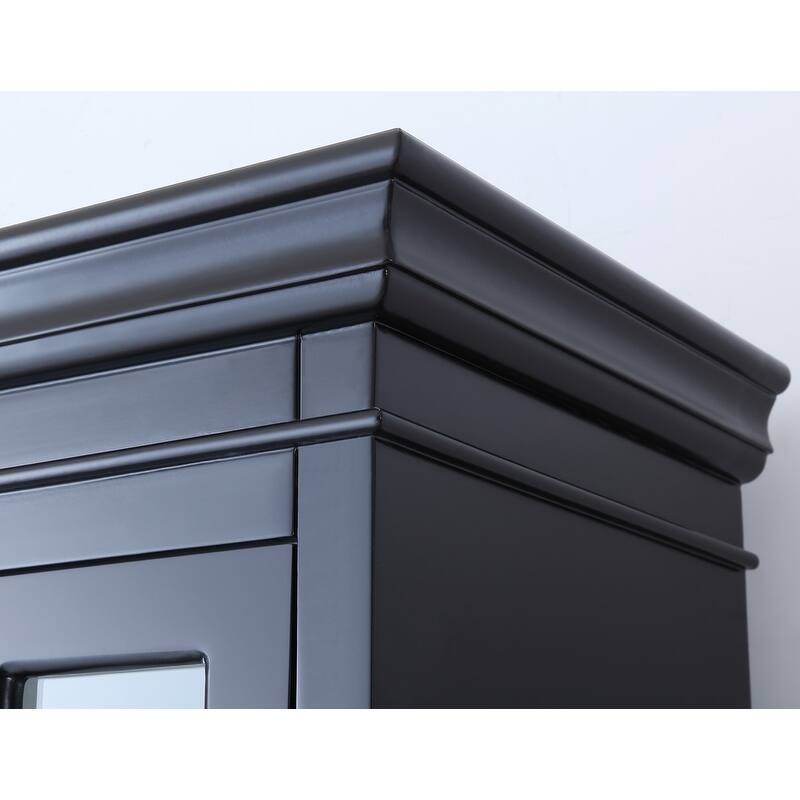 Best Master Furniture Poplar Wood 4 Shelves with Glass Curio Cabinet