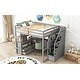 preview thumbnail 4 of 30, Full Size Grey Loft Bed with Desk, Shelves, Storage Staircase, and Two Built-in Drawers for Maximized Space