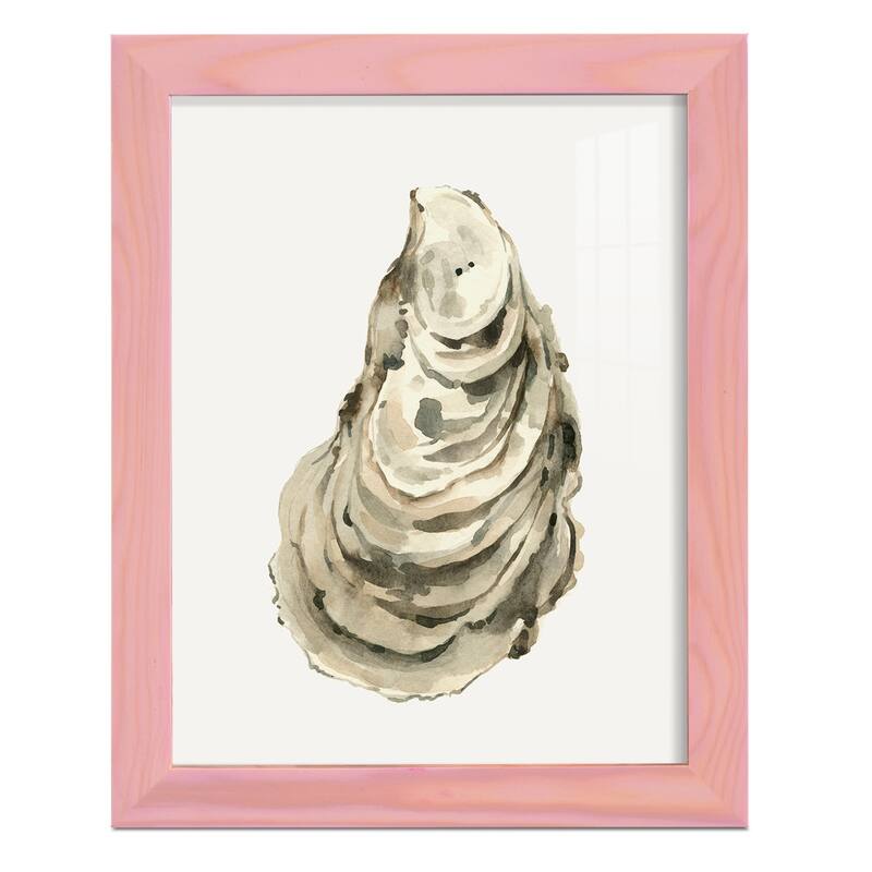 Neutral Oyster Study I -Framed Print w/glass-Cherry Red