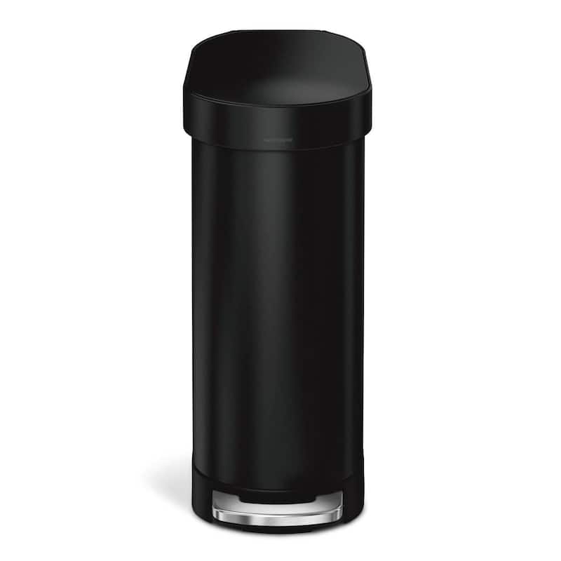 Steel 12-Gallon Narrow Kitchen Trash Can with Step On Lid