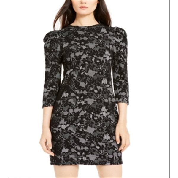 Michael Kors Women's Lace 3/4 Sleeve Crew Neck Short Evening Body Con Dress  Black Size Petite Small - Bed Bath & Beyond - 40556580